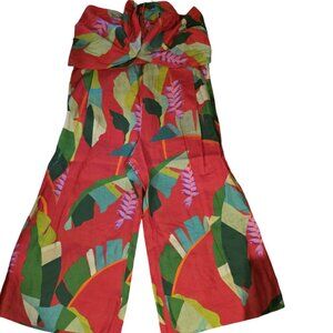 Farm Rio Heliconia Red Pants XL